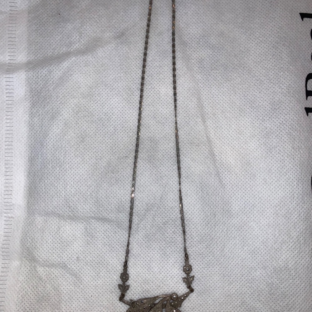 Antique Sterling Silver Coral Cherry Necklace - Picture 2 of 8